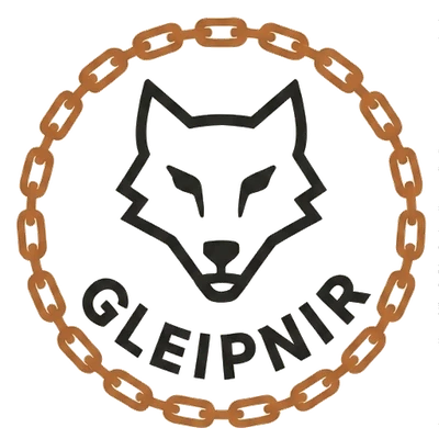 Gleipnir badge: a wolf bound by a chain